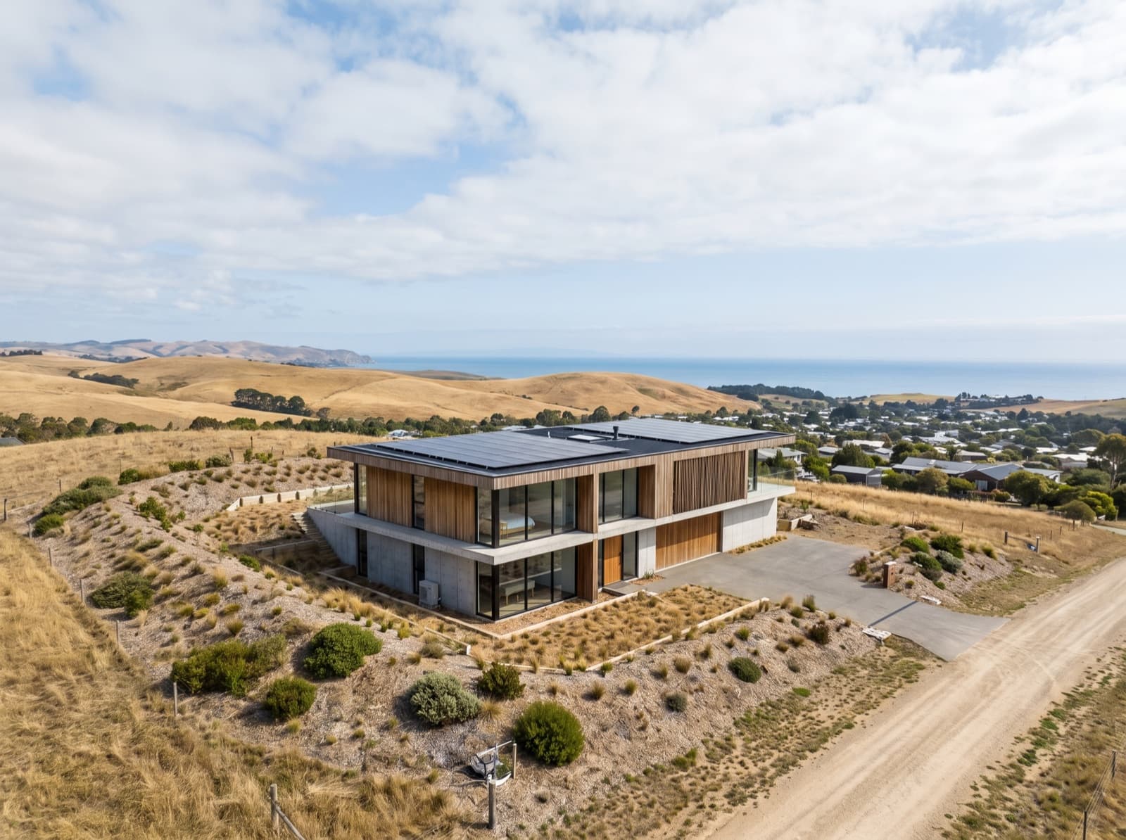 Modern home with rooftop solar in southern Adelaide near Noarlunga, coastal hinterland